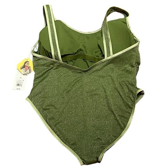 NWT Fe Noel X Target Metallic Green One Piece Bathing Suit, Size XXL - Picture 7 of 13